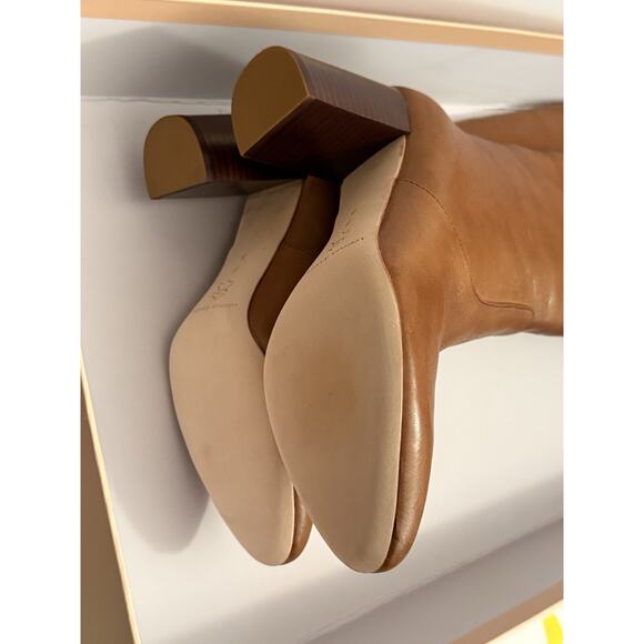 New Loeffler Randall Goldy Knee High Tall Leather Boots Brown Safri US 9 $695 - Picture 5 of 9